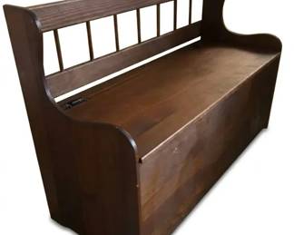 Vintage Wooden Storage Bench Chest
