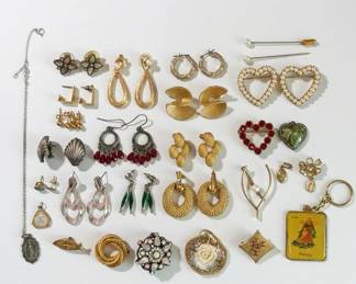 12K, 925 Silver Costume Jewelry Lot