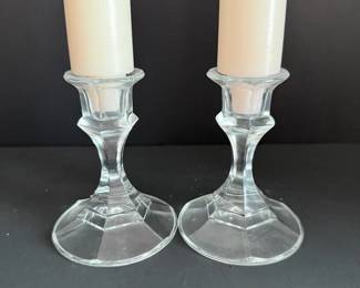 Glass Candlestick Holder Lot