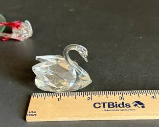 Floral Etched Glass Lot Vases, Bells More