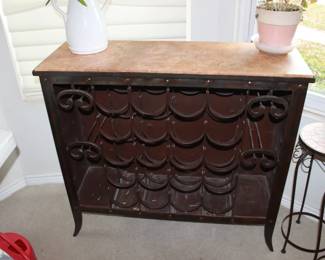 Marble cast steel wine console table