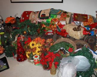 Holiday Christmas stockings paper trees wreaths fall