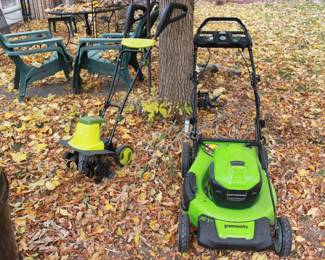 yard mower Greenworks tiller patio furniture