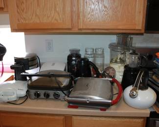 Kitchen appliances Panini grill Coffee maker Waffle Teapot