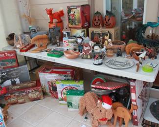 Holiday christmas Halloween fall decor porcelain models yard art