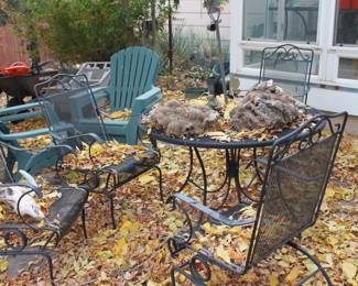 Patio furniture geode rocks gemstones