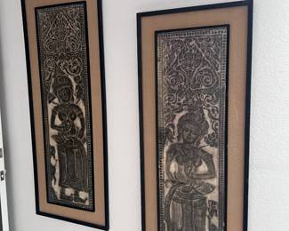 Paired Framed Figure Art