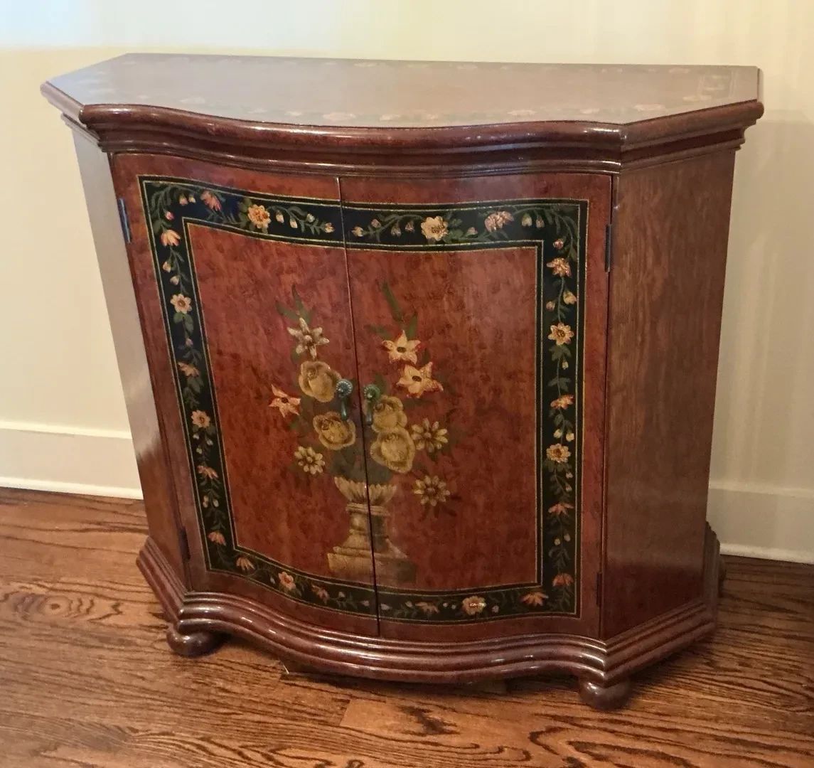 Polished Floral Console Table