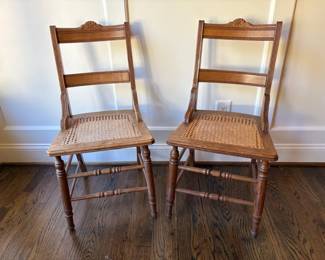Pair of Cane Seat Chairs