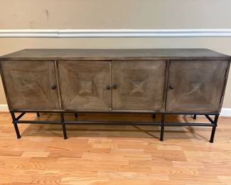 Wooden Industrial Console Table