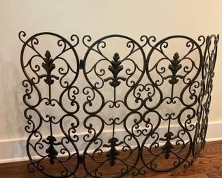 Baroque Style Iron Fire Screen