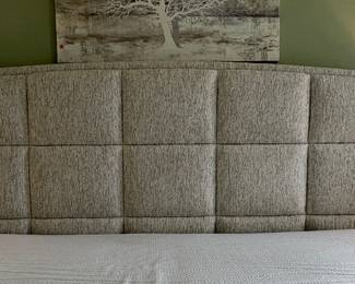 King upholstered square panel headboard