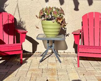 Red, all-weather HDPE Adirondack chairs