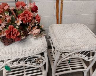 Wicker end tables