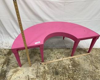 Pink half round table