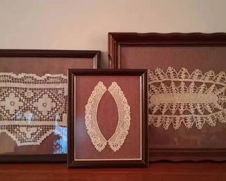 Framed Vintage White Lace
