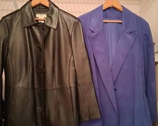 Ladies Leather Jacket and Suedelike Full Length Coat