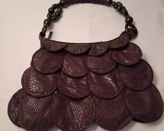 Vintage Purple Discs Handbag w/ Beaded Strap