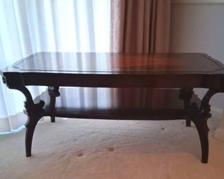 Vintage "Brown Leather" Coffee Table