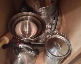 Myster Lot of Stainless Steel- Metal Pots/ Pans