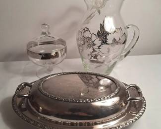 Silver Rimmed and Silver Plate Lot