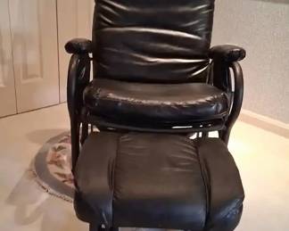 Leather Rocker & Ottoman