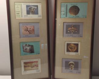 Framed Greek Archaeological Entry Tickets & Stamps