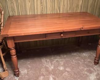 Farmhouse style pine dining table