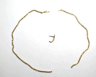 DR012 14K Broken Chain and 14K Earring
