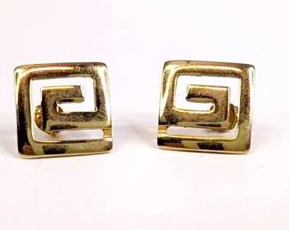 DR007 585 Geometric Greek Key Earrings