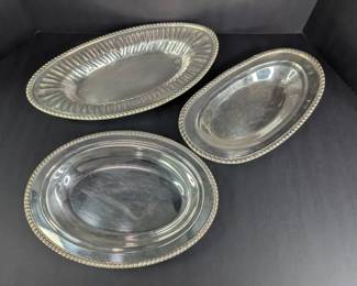 MT003 Silver Plated Serving Trays, Rope Edge Bread Tray