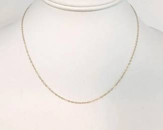 DR001 14K Gold 16 Inch Cable Chain Necklace