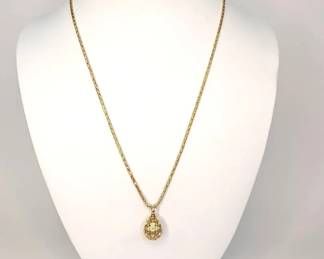 DR003 14 K Gold Necklace and Pendant