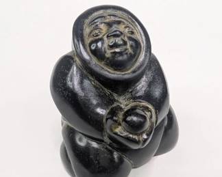 CT014 Inuit Carved Soapstone Figure