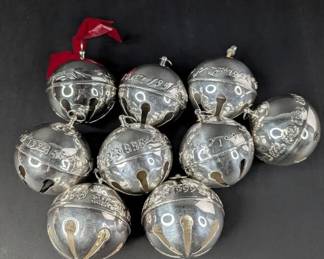 CT037 Wallace Silver Plated Annual Christmas Bells 1990s