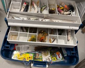 Tackle box full of lures.