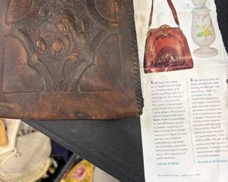 Vintage tooled leather handbag.