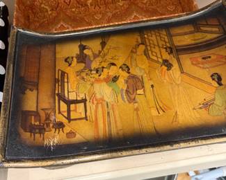 Asian scene serving tray.