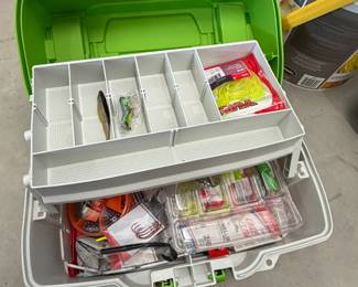 Tackle box full of lures.