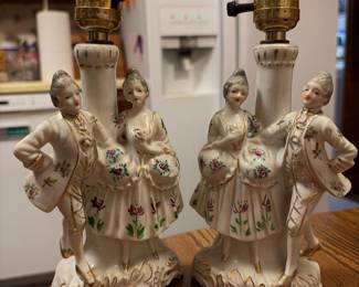 Victorian vintage ceramic lamps