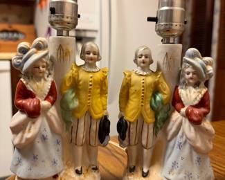 Vintage ceramic courting lamps