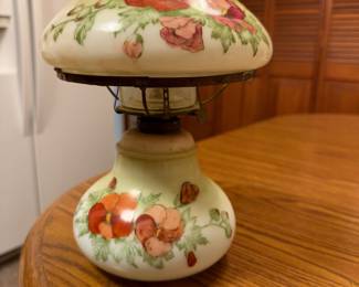 Hand painted glass shade, Parlor lamp