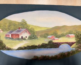 Original Farm scene tole painting