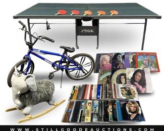 Patio furniture, Restoration Hardware, ping pong table, embroidery thread, 14k gold, Johnson Brothers, cameras, Wedgwood, Swarovski, Jim Shore, luggage, and more!