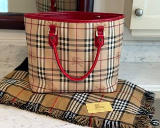 Check Tote Bag and Scarf