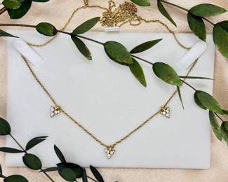 Verified Diamond and 14k Cluster Necklace