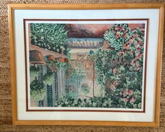 "Secret Garden" Framed Serigraph by Nancy Bowen