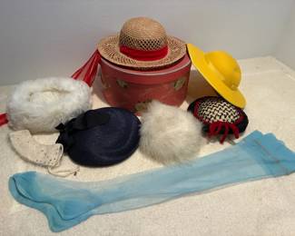 Vintage Hats And Gotham Gold Stripe Stockings
