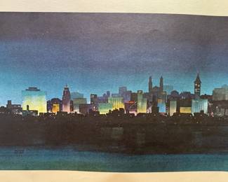 Perry Acker Seattle Skyline Lithograph