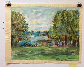 Joe Reno Lake View Oil On Paper